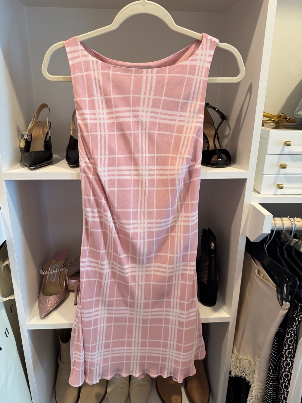 Reformation Pink Plaid Sleeveless Shift Dress